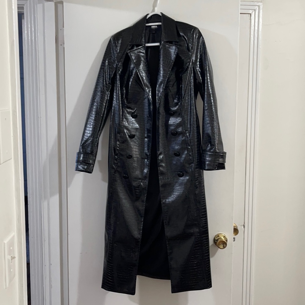 Bardot vegan croc trench coat